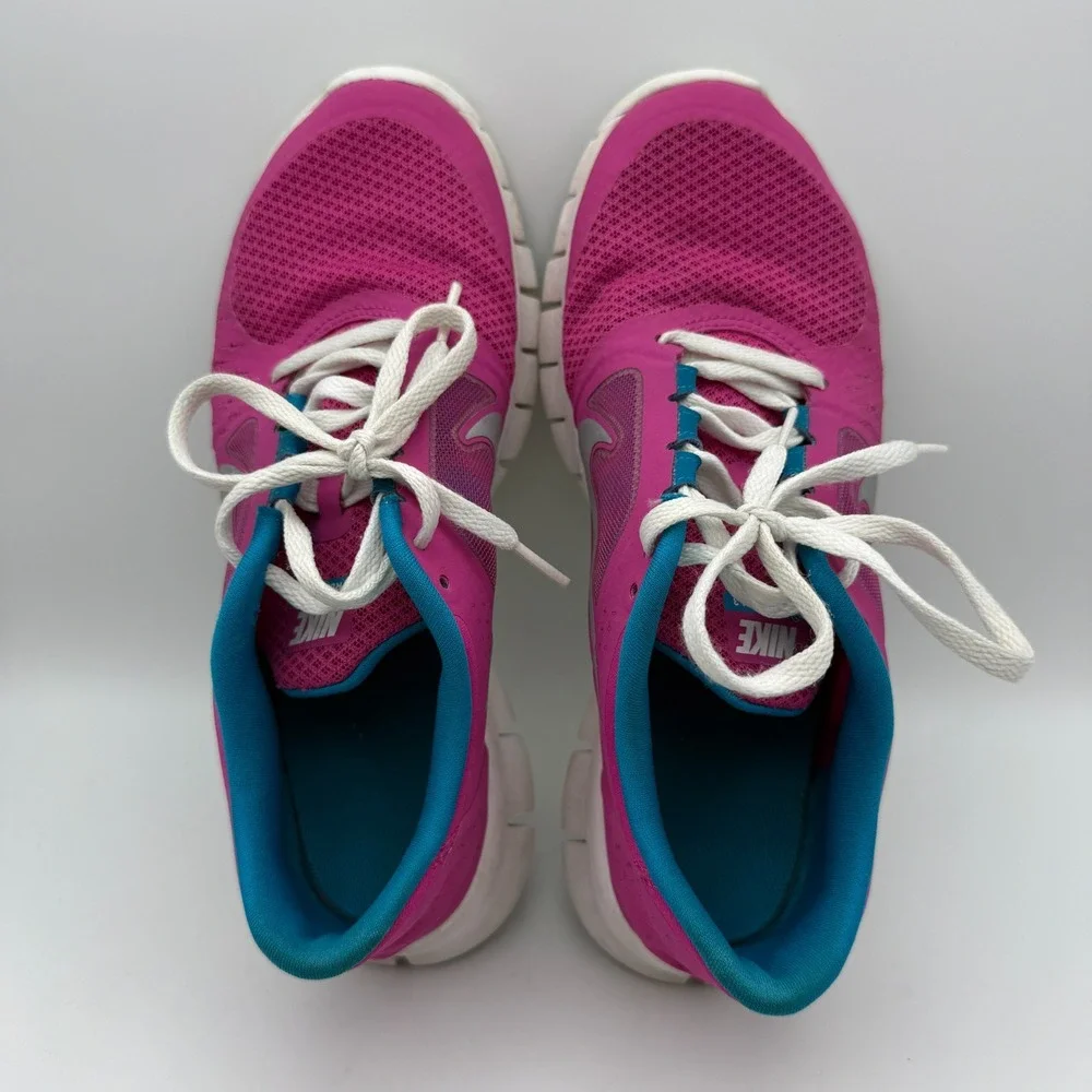 Nike Free Run 3 Running Shoes‎ Pink Teal Athletic Sneakers Kids Size 7Y
